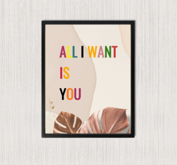 Framed Love Quote Wall Art Canvas