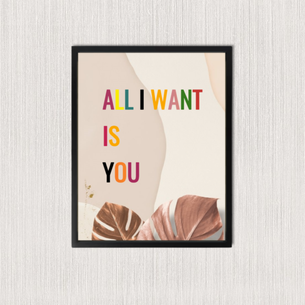 Framed Love Quote Wall Art Canvas