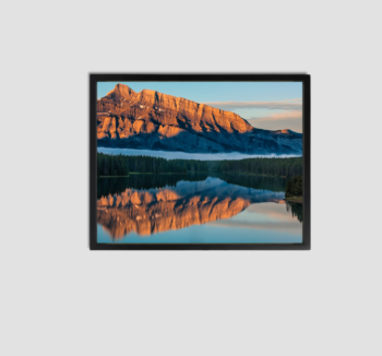 Framed Wall Art Mirror Lake Canvas