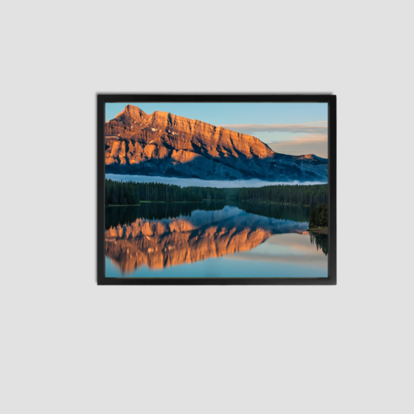 Framed Wall Art Mirror Lake Canvas